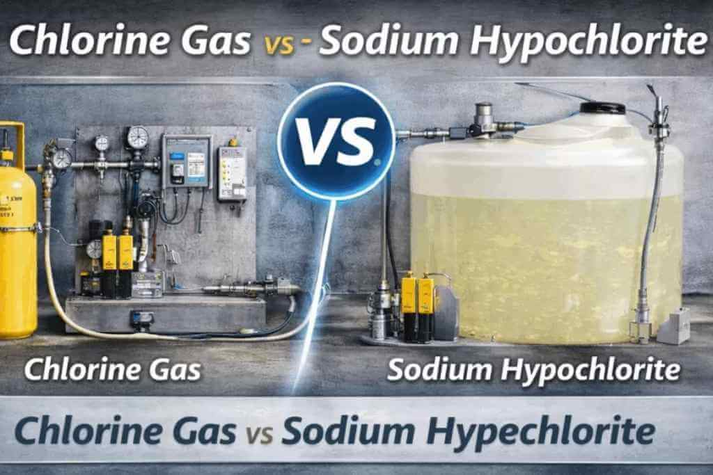 Chlorine gas vs sodium hypochlorite