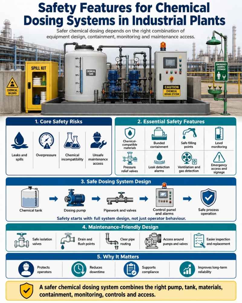 Safety Features for chemicial dosin systems in industrial plants Safety Features for chemicial dosin systems in industrial plants